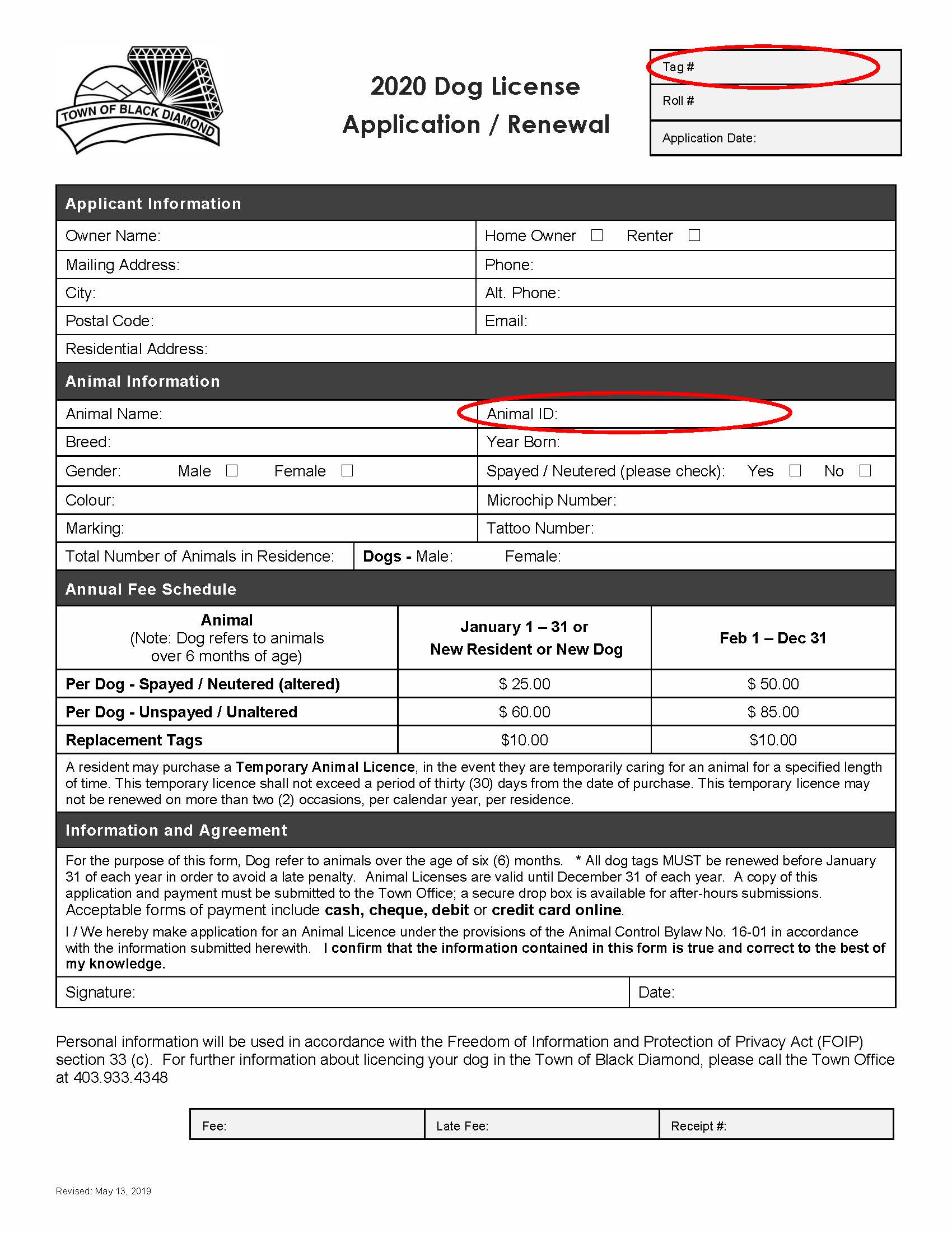 Animal Licence Application Renewal Opens in new window