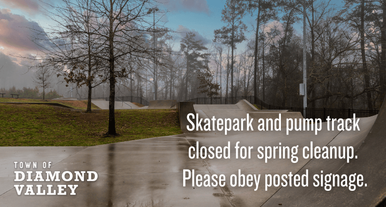 Skatepark closed for spring cleanup  786 x 422